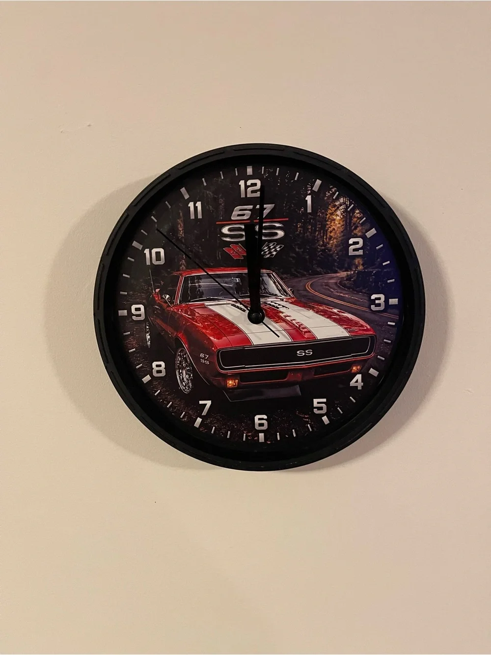 Red Retro Muscle Car Wall Clock - SS 67